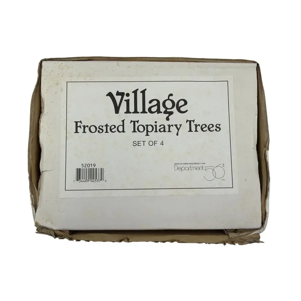Department 56 Heritage Village 52019 Frosted Topiary Trees Accessory Set Of 4